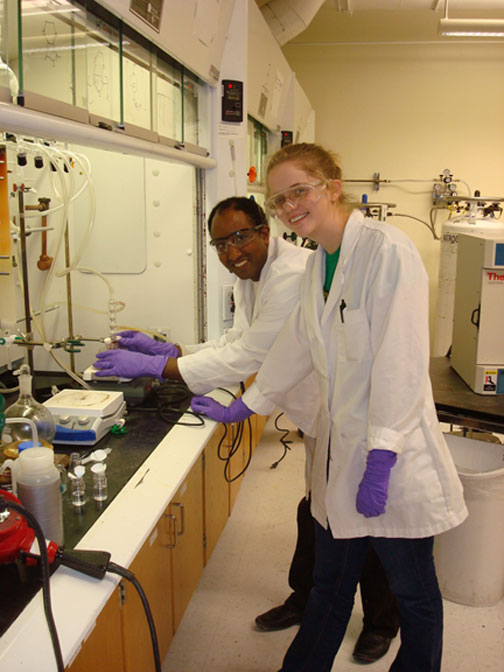 Liz in the lab